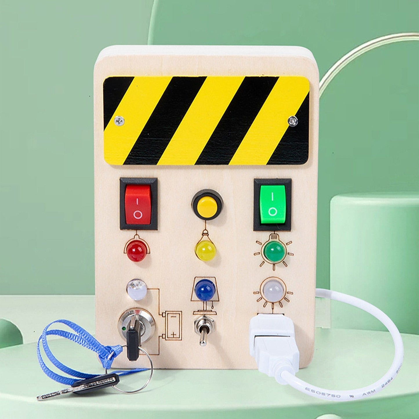 Tableau Montessori - BusyBoardCircuit™ - Déverrouillage de lumière - Vie Maman