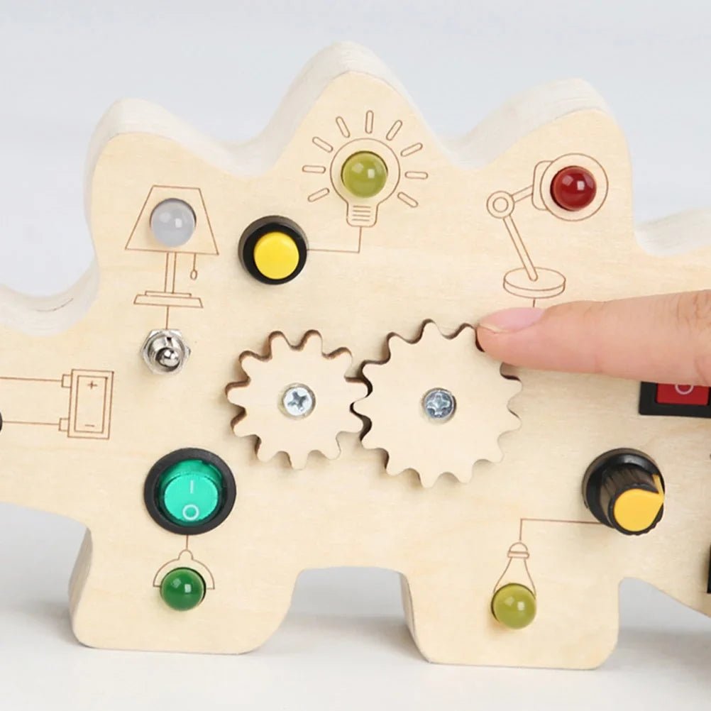 Tableau Montessori - BusyBoardCircuit™ - Dinosaure - Vie Maman