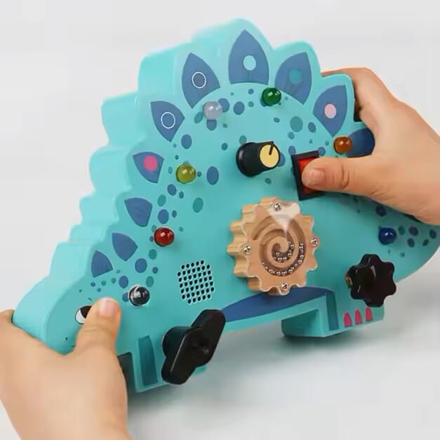 Tableau Montessori - BusyBoardCircuit™ - Stégosaure - Vie Maman