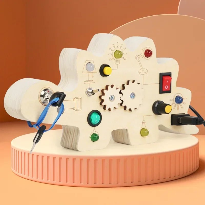 Tableau Montessori - BusyBoardCircuit™ - Dinosaure - Vie Maman